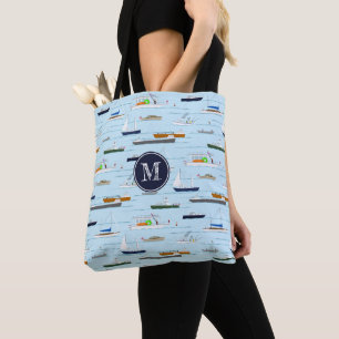 Tote Bag Motif nautique amusant Une journée sur la rivière