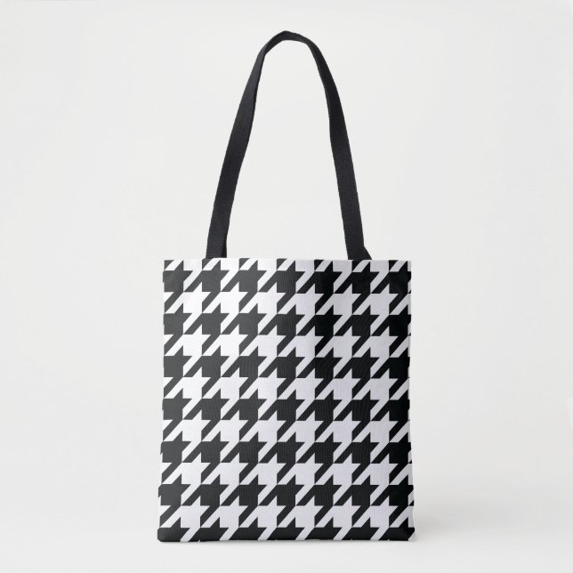 Tote Bag Motif noir blanc de Houndstooth (Devant)
