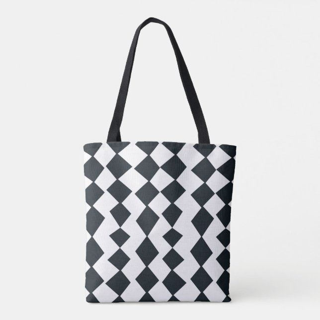 Tote Bag Motif noir et blanc de harlequin (Dos)