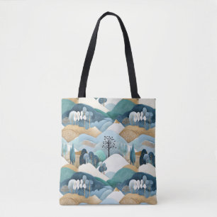 Tote Bag Motif paysager Pastel