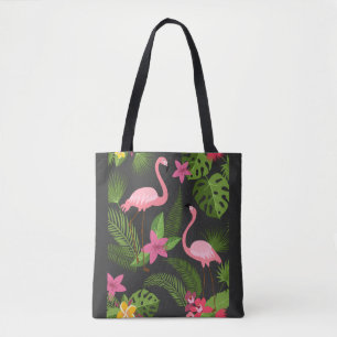 Tote Bag Motif Peacock rose avec Fleur