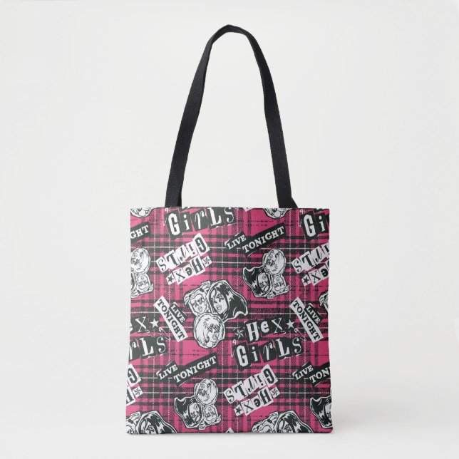 Tote Bag Motif Plaid Des Filles Hex (Devant)