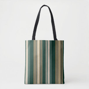 Tote Bag Motif rayé vert et crème classique