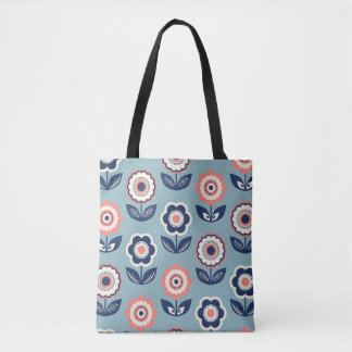 Tote Bag motif rétro transparent avec fleurs