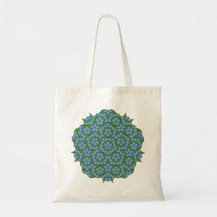 Tote Bag Motif Rhombus Penrose vert et bleu