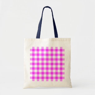 Tote Bag Motif rose et blanc En vichy