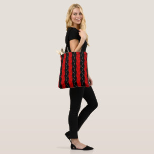 Tote Bag Motif rouge et noir, inspiration tendance