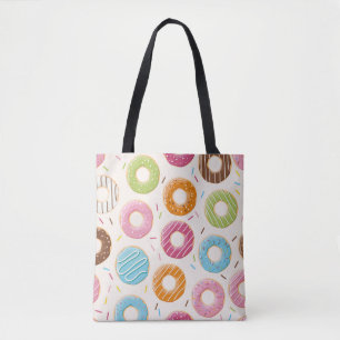 Tote Bag Motif sans couture avec beignets brillants coloré