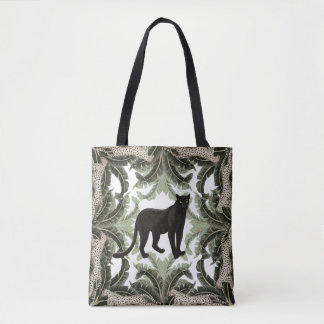 Tote Bag Motif sans couture avec feuilles tropicaux et anim