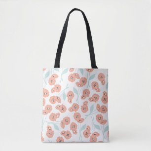 Tote Bag Motif sans couture avec fleurs et éléments floraux