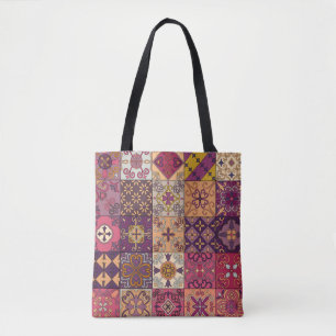 Tote Bag Motif sans couture avec tuiles portugaises en tala