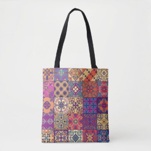 Tote Bag Motif sans couture avec tuiles portugaises en tala