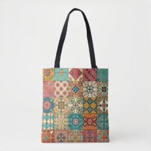 Tote Bag Motif sans couture avec tuiles portugaises en tala