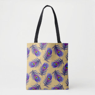 Tote Bag Motif sans couture décorative avec beau paon