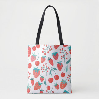 Tote Bag Motif sans couture décorative avec fruits, fraise