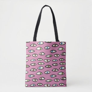 Tote Bag Motif sans couture des yeux, arrière - plan avec d