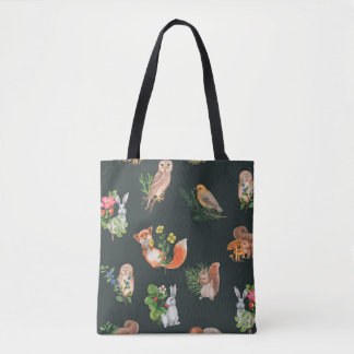Tote Bag Motif sans couture dessiné à la main avec aquarell