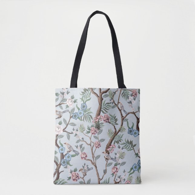 Tote Bag Motif sans couture en style chinoiserie avec pivoi (Devant)