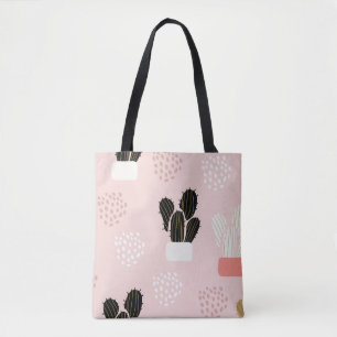 Tote Bag Motif sans joint avec cactus succulents feuilles a
