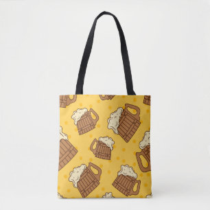 Tote Bag Motif sans joint avec Mugsbeer en mousse de bois, 