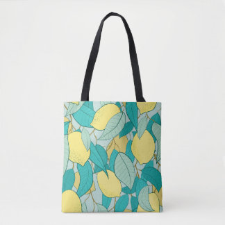 Tote Bag motif sans soudure avec jardin au citron dessiné à