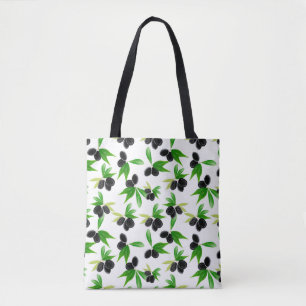 Tote Bag Motif sans soudure Gouache avec branche d'olivier,