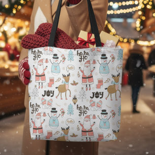 Tote Bag Motif Santa, Bonhomme de neige, Renne ID559