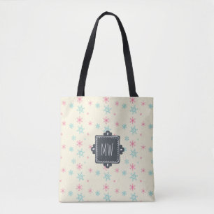 Tote Bag Motif Snowflake Avec Carré Fancy Personnalisé