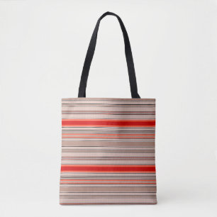 Tote Bag motif texturé rayé vertical en orange et être