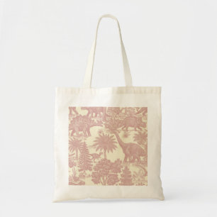Tote Bag Motif Toile Dinosaure Vintage Jungle Préhistorique