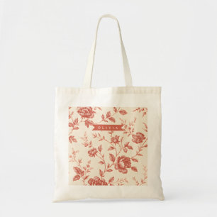 Tote Bag Motif toile floral délicat vintage personnalisé