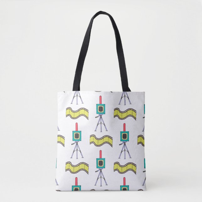 Tote Bag Motif transparent avec caméras et bandes de film s (Devant)
