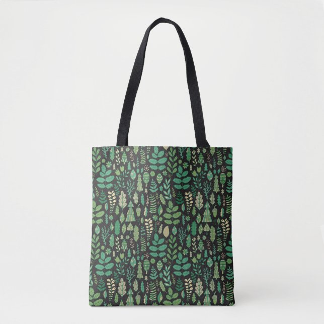 Tote Bag Motif transparent plante vert (Devant)
