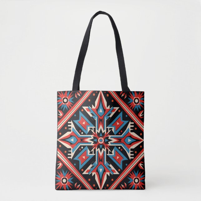 Tote Bag Motif tribal indien Cherokee coloré (Devant)