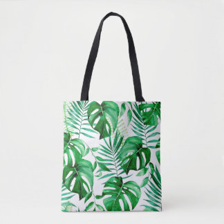 Tote Bag Motif tropical feuille vert