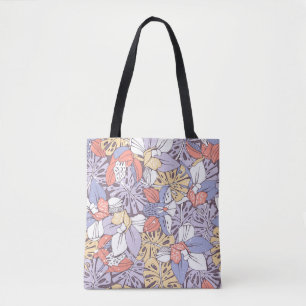 Tote Bag Motif Tropique sans soudure avec orchidée et monst