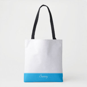 Tote Bag Motif turquoise moderne élégant & calligraphie