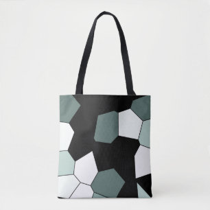 Tote Bag Motif Turquoise vert noir blanc élégant