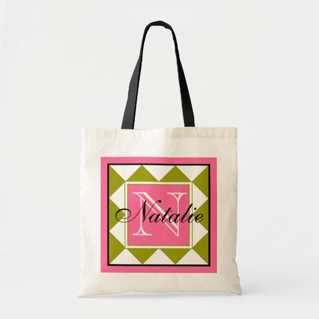 Tote Bag Motif vert de diamant (Devant)