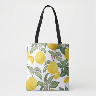 Tote Bag Motif vintage au citron sans soudure. Retour de fr