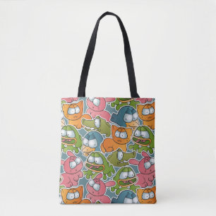 Tote Bag Motif vintage avec des animaux de bande dessinée