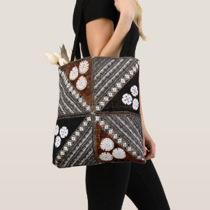 Tote Bag Motif vintage de la tribu Tapa de Fidji