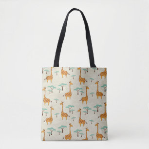 Tote Bag Motif vintage Giraffe.