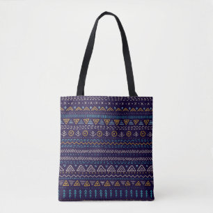 Tote Bag motif vintage sans faille avec main-d tribal ethni