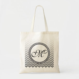 Tote Bag Motif ZIGZAG - dégradés gris + votre dossier.