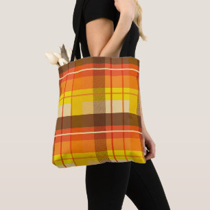 TOTE BAG MOTIFS BROWN TOMBÉ  ROUGE CLAIR ORANGE JAUNE