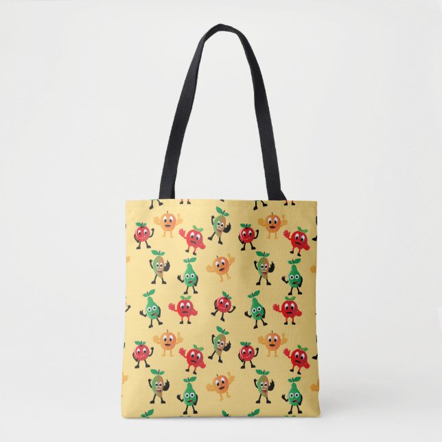 Tote Bag Motifs de design avec joli caractère de fruits (Devant)
