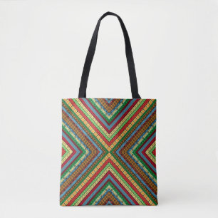 Tote Bag Motifs et symboles géométriques africains colorés