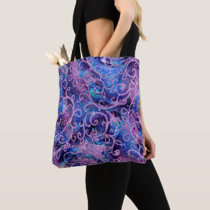 Tote Bag Motifs tourbillonnants d'ornements en perles de ve