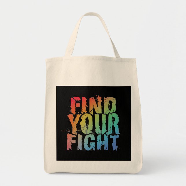 Tote Bag Motivational Find Your Fight Quote Art (Devant)